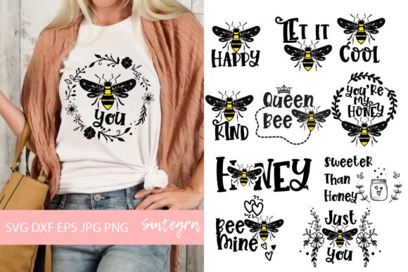 Bee Quote SVG Bundle for Crafts and Graphics
