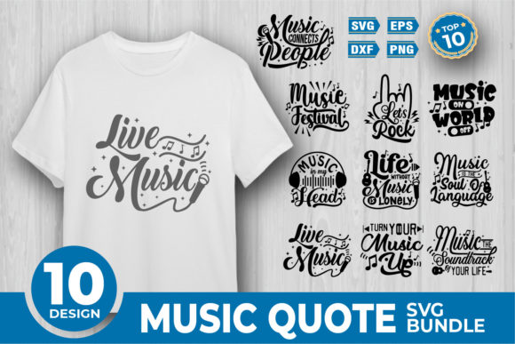Music Quote SVG Bundle for Crafts and Graphics