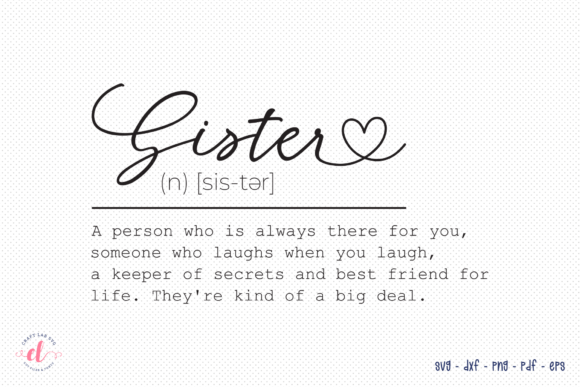 Sister, Sister SVG for Crafts and Graphics
